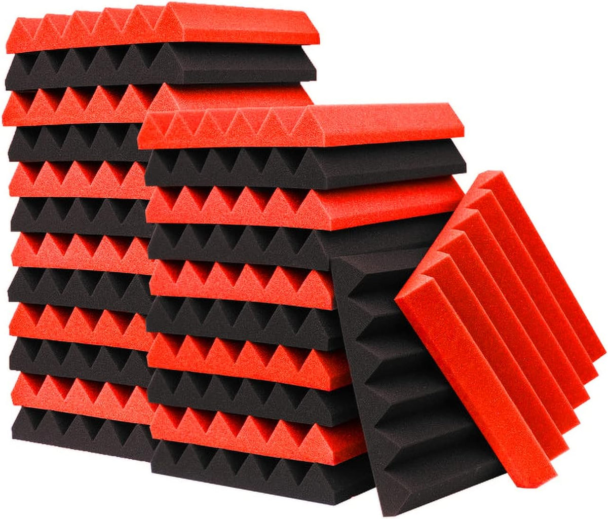 24 Pack Acoustic Panels, 12 Purple 12 Black Sound Proof Foam Panels P309