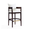 Ivory and Dark Walnut Beech Wood Barstool R67457