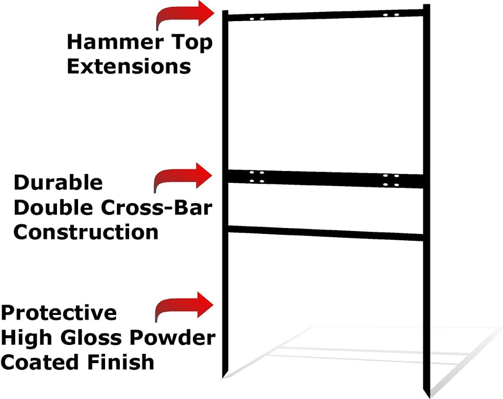 18 x 24 Metal H-Frame Yard Sign with Rider, Black (Pack of 3) P327249
