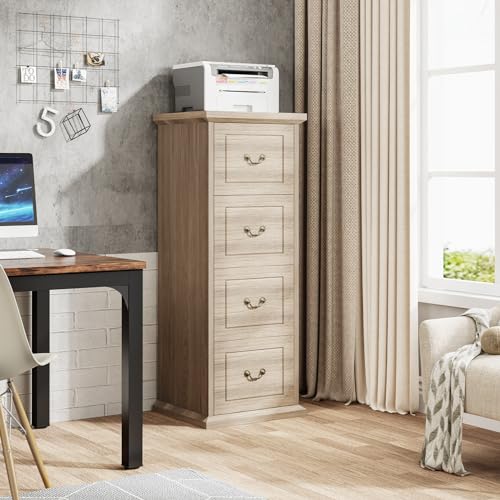 Walnut 4-Drawer Vertical File Cabinet B24514