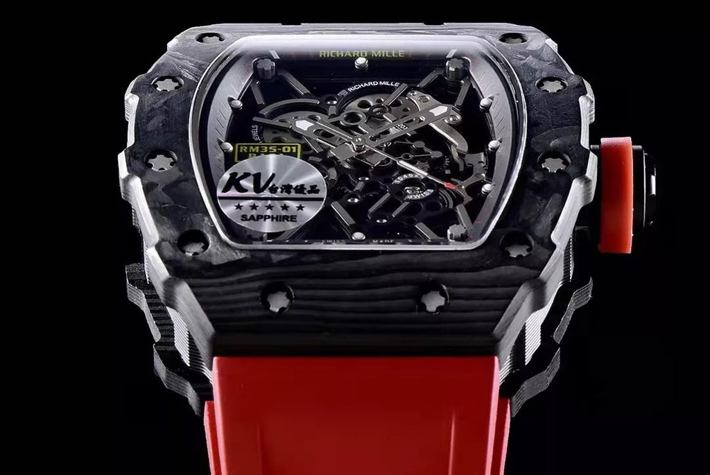 Black Bezel Red Markers Red Rubber Strap Watch I54043