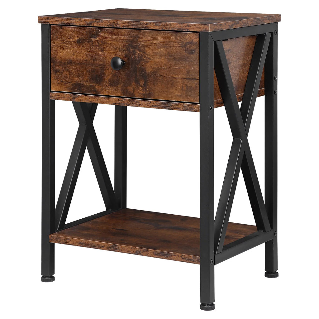 Brown Metal Frame End Table G438353