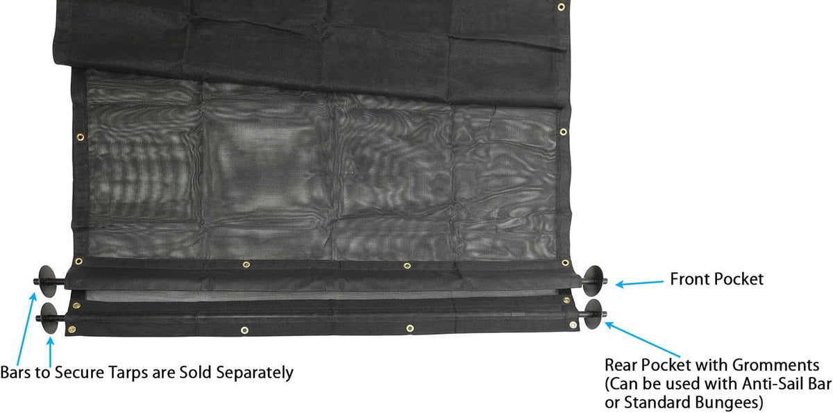 7' x 14' Vinyl Coated Mesh Tarps with 5 Inch 18oz Double Pocket Pack of 2 B450818