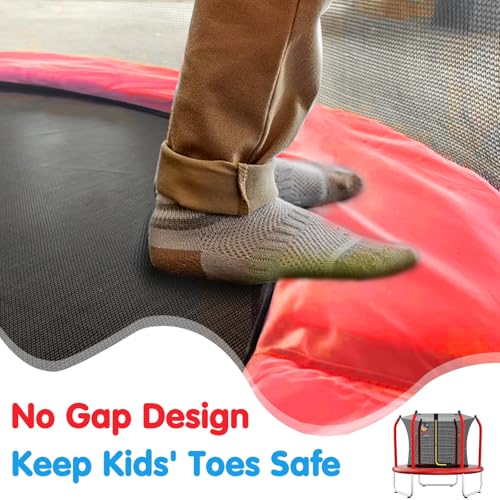55" Toddler Trampoline with Safety Enclosure Net, Basketball Hoop U682