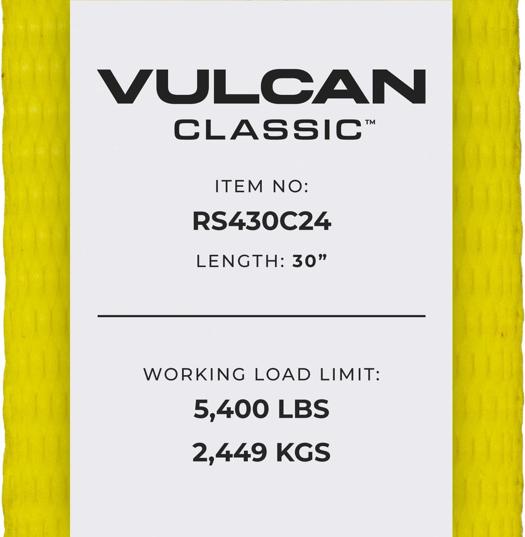 Ratchet Strap with Chain Anchors, 4 Inch x 30 Foot, Classic Yellow F565924