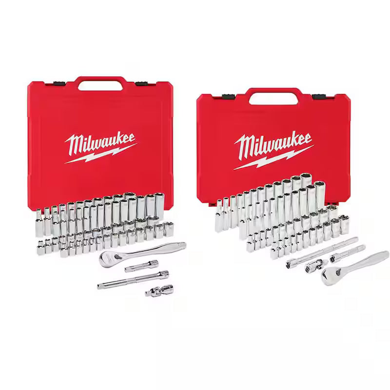 3/8 in. and 1/4 in. Drive SAE/Metric Ratchet and Socket Mechanics Tool Set (106-Piece) Y679