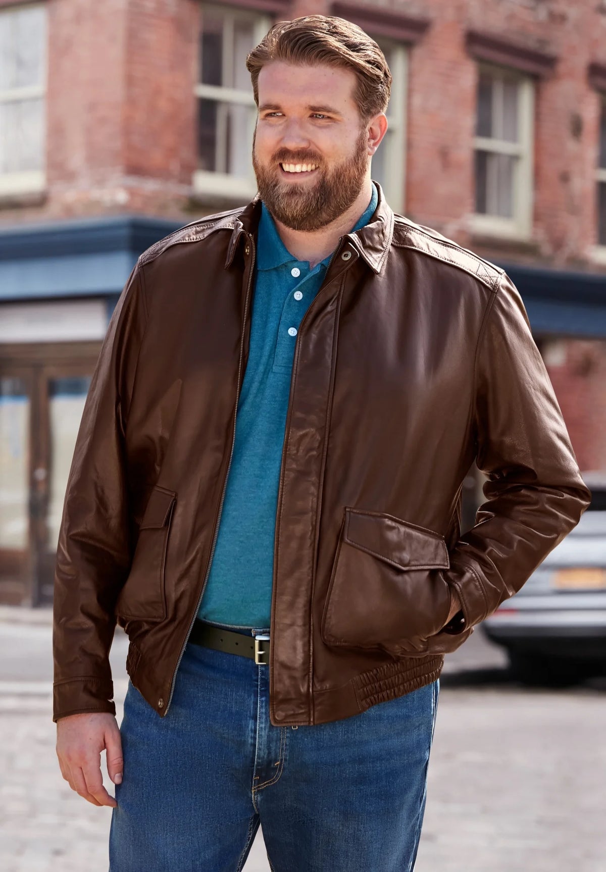 Leather Aviator Jacket Q113470