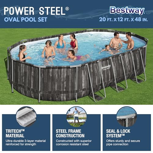16' x 10' x 42" Rectangular Metal Frame Above Ground Swimming Pool Set with Filter Pump C1850