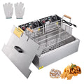 5000W 20L Electric Deep Fryer Stainless Steel Single Large Tank Basket Lid X167209