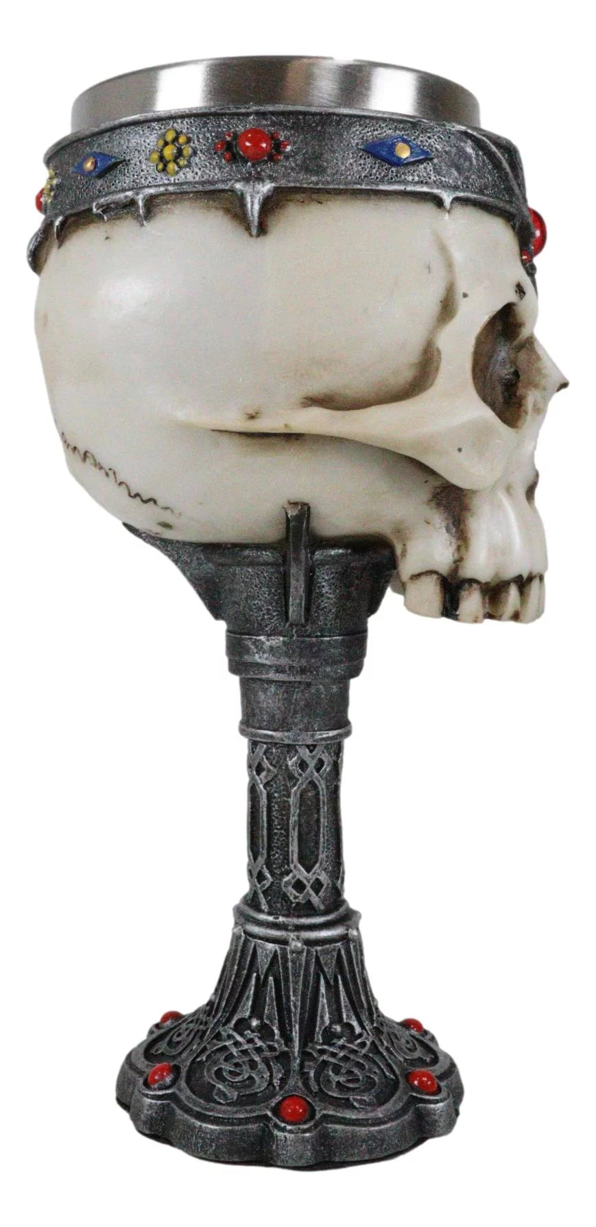 Cursed Skull With King Crown Gothic Wine Goblet Chalice Cup M650958