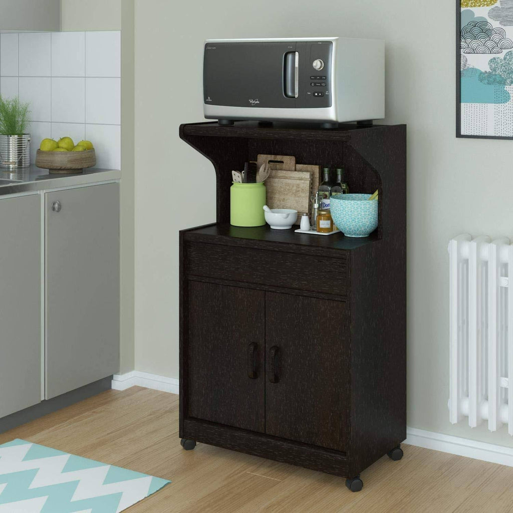 Microwave Cart with Shelf Espresso O73910