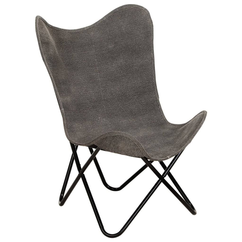 Anthracite Canvas Butterfly Chair U624373