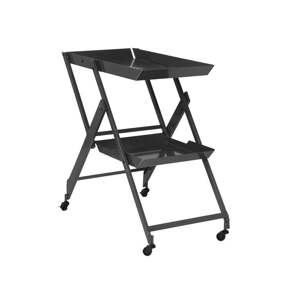 Black 2-Shelf Serving Cart V816