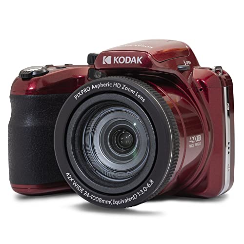 20MP Digital Camera 42X Optical Zoom 24mm Wide Angle 1080P Full HD Video Optical Image Stabilization 3" LCD (Red) C368