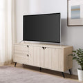 60 Inch Dark Walnut Wood TV Stand with Cabinets and Drawers O503