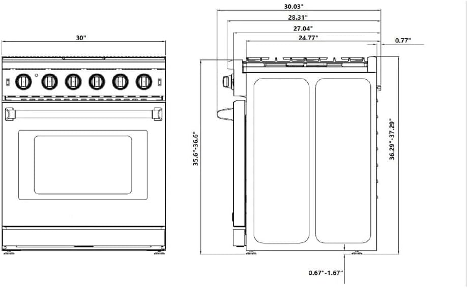 30 Inch Stainless Steel Gas Range with 5 Sealed Burners, 4.5 cu. ft. Oven, Storage Drawer, Cast Iron Grate X50193