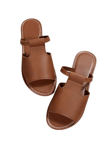 Cut Out Slide Sandals Open Toe Flat Sandals S15027