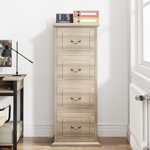 Walnut 4-Drawer Vertical File Cabinet B24514
