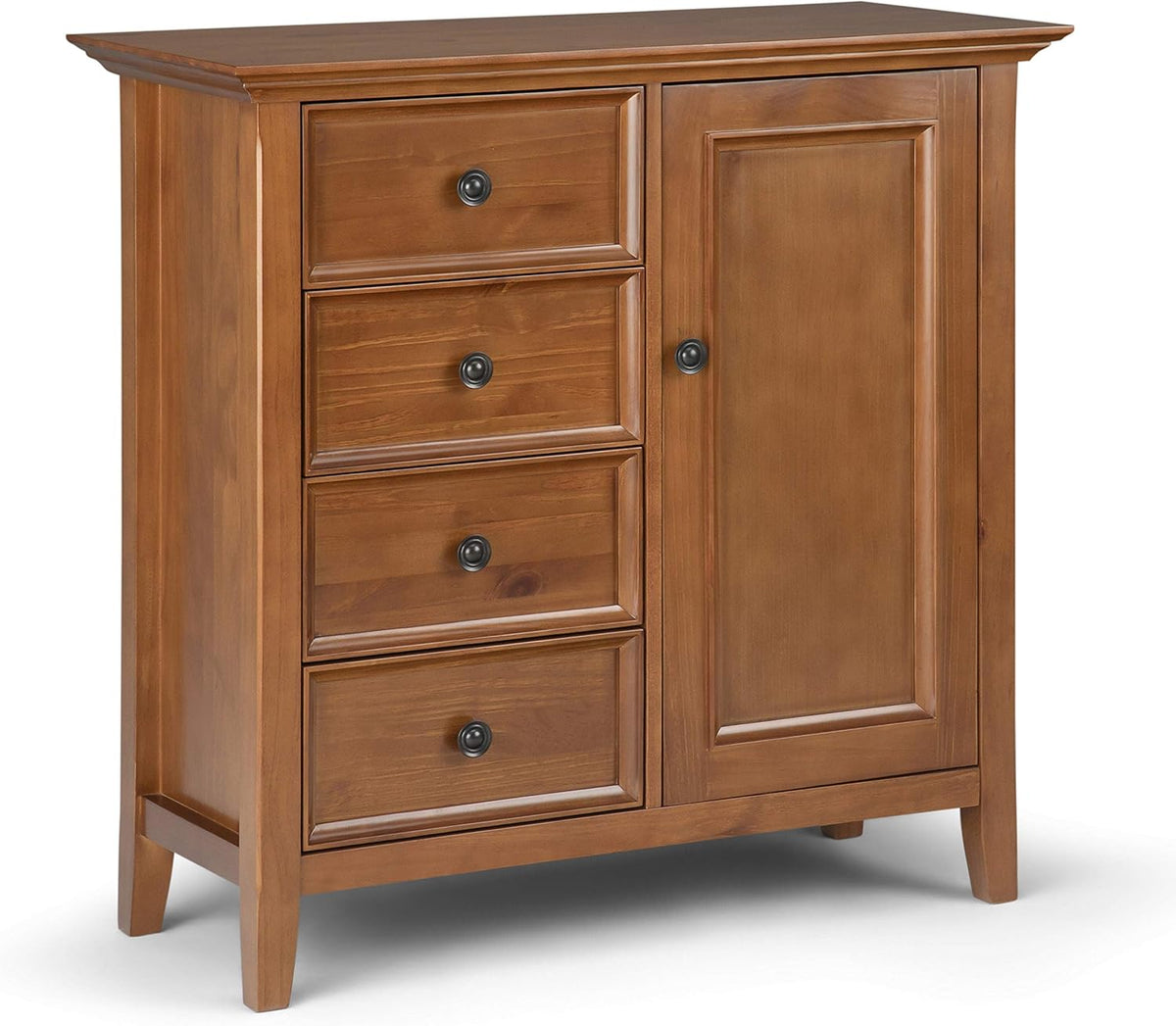 Light Golden Brown Solid Wood Storage Cabinet with 4 Drawers N4093