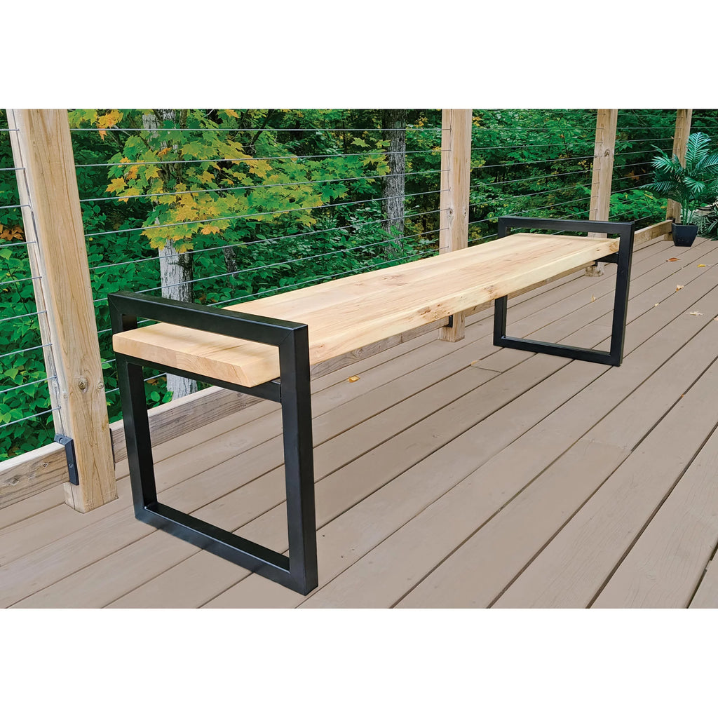 Black Cube Bench Legs Pair D3979