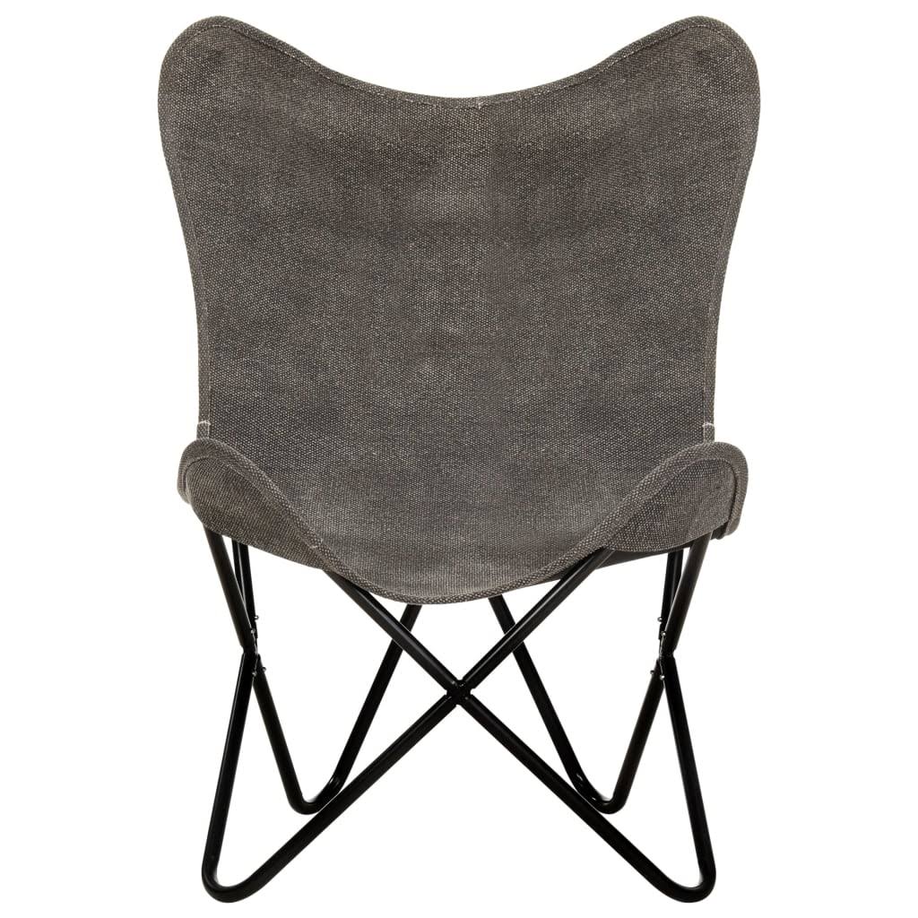 Anthracite Canvas Butterfly Chair U624373