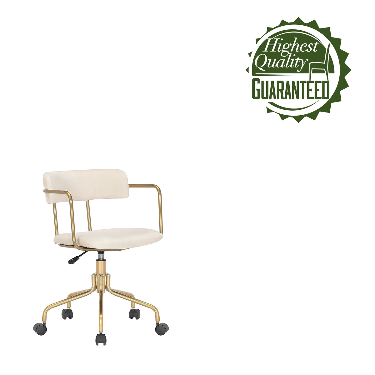 Velvet Office Chair with Gold Chrome Frame and Legs N904151