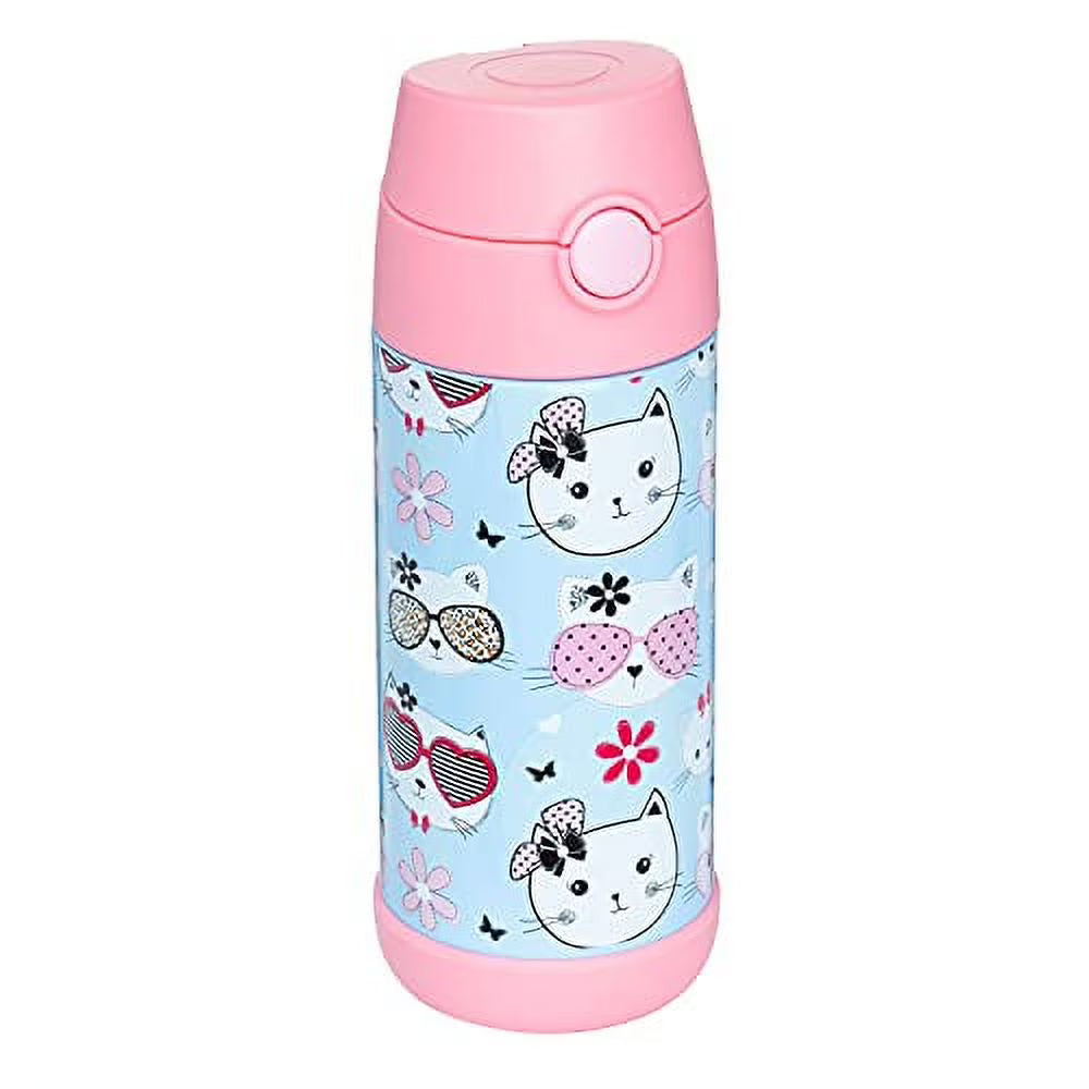 12oz Insulated Stainless Steel Kids Water Bottle with Straw P224480
