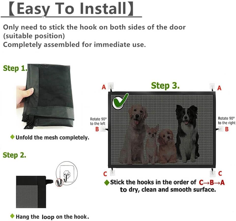 Black 43.3" W x 28.3" H Mesh Retractable Baby Gate R566745