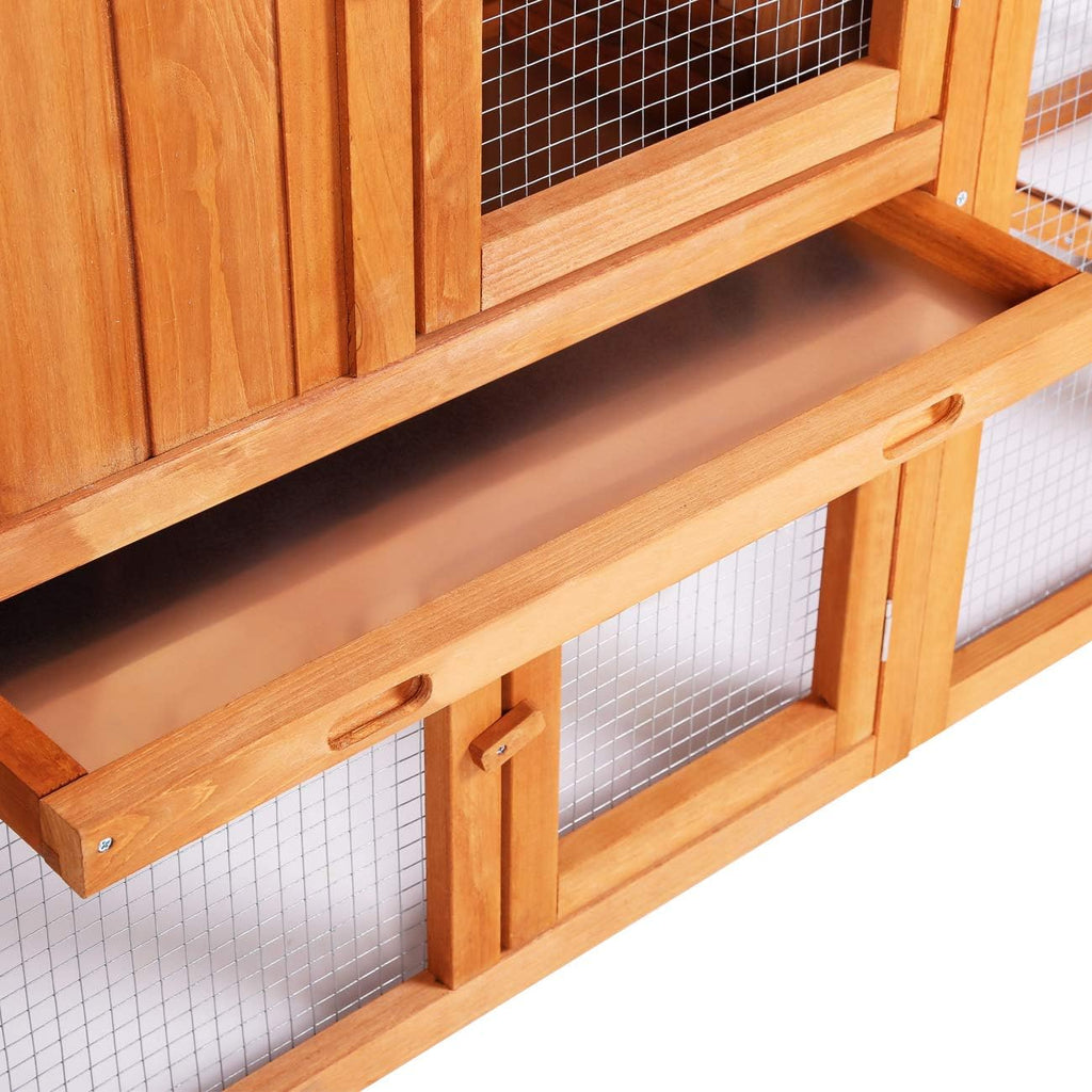 Large Wooden Outdoor Chicken Coop with Removable Tray & Ramp A715332