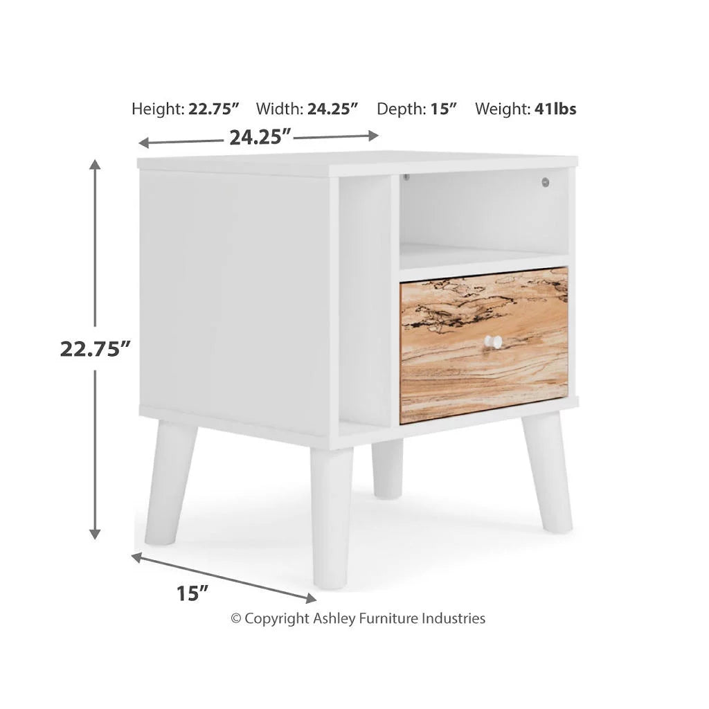 Two-tone Brown White Nightstand F987705