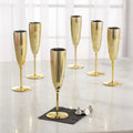 Gold Metallic Plastic Champagne Flutes 48 Pieces X235528