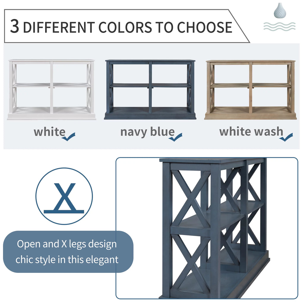 Navy Blue 3-Tier Console Table G916893