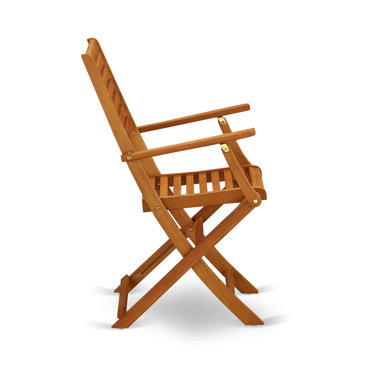 Set of Two Solid Acacia Wood Folding Chair with Arm Rest F485