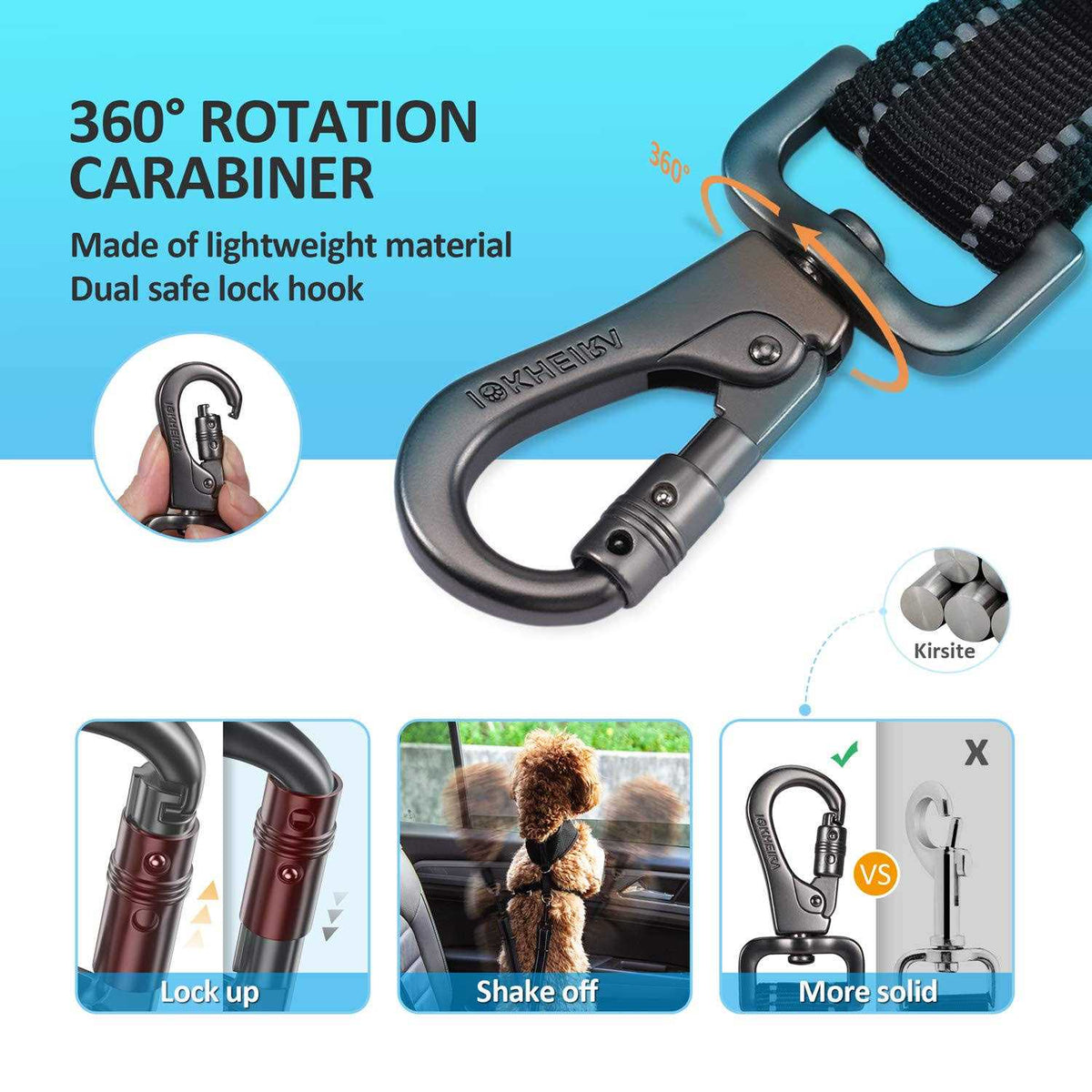 Dog Seat Belt Car Harness Reflective Bungee W118410
