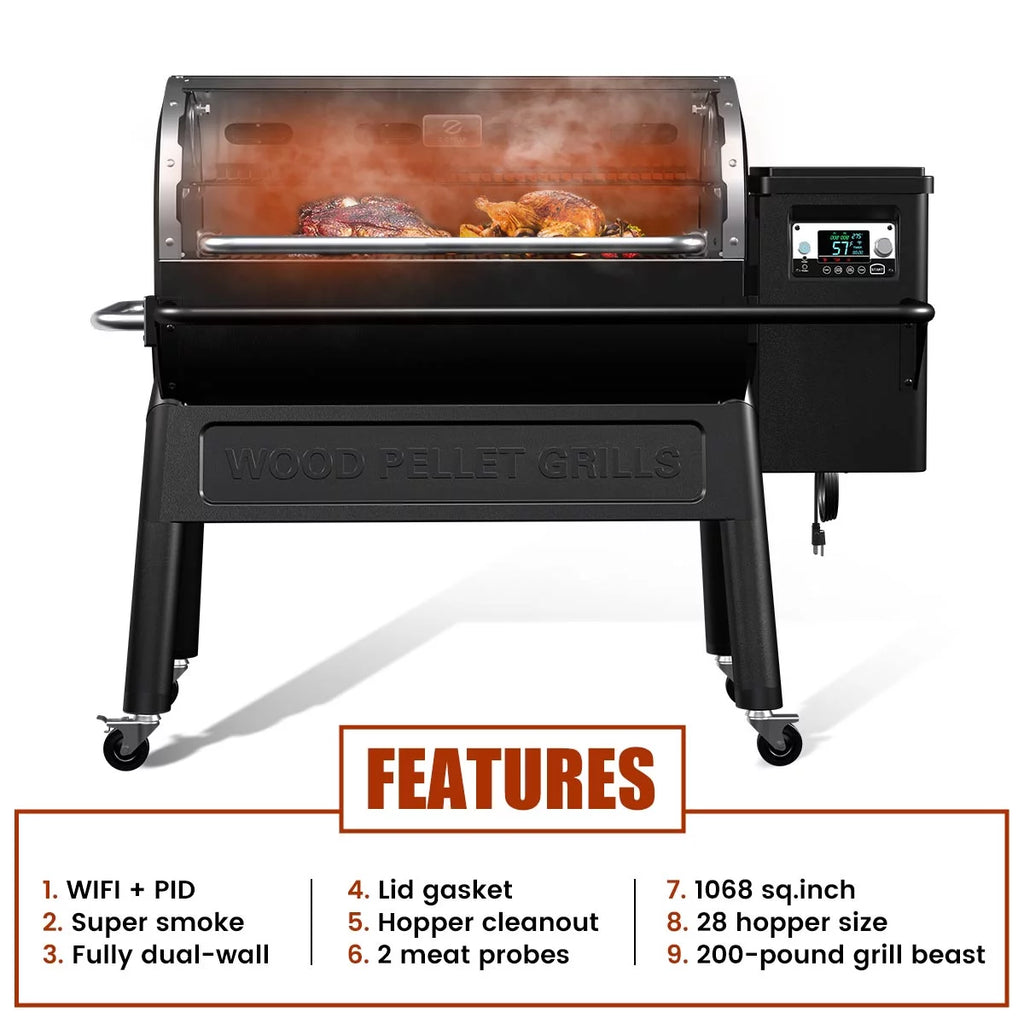 Wood Pellet Grill & Smoker with WiFi R380070