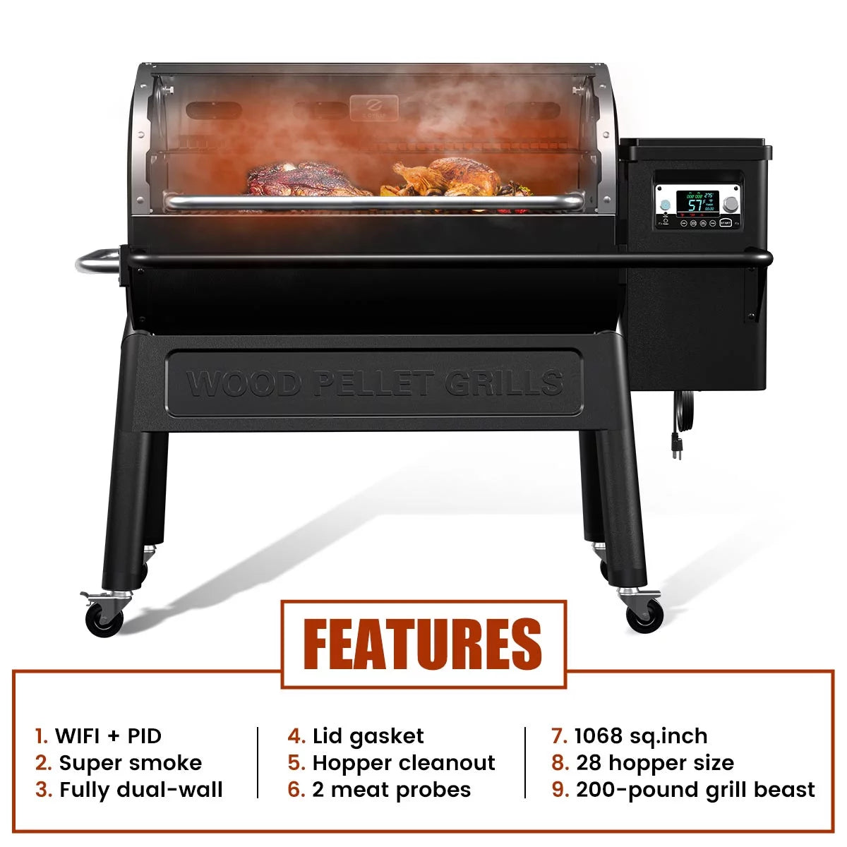 Wood Pellet Grill & Smoker with WiFi R380070