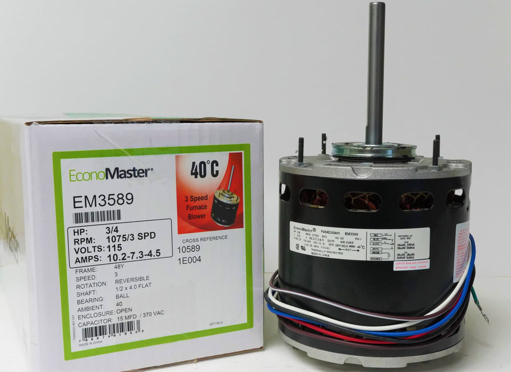 3/4 HP 1075 RPM 115V Blower Motor F344