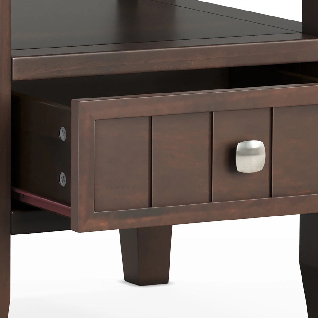 Solid Wood 19 inch Square End Table with Drawer E8920