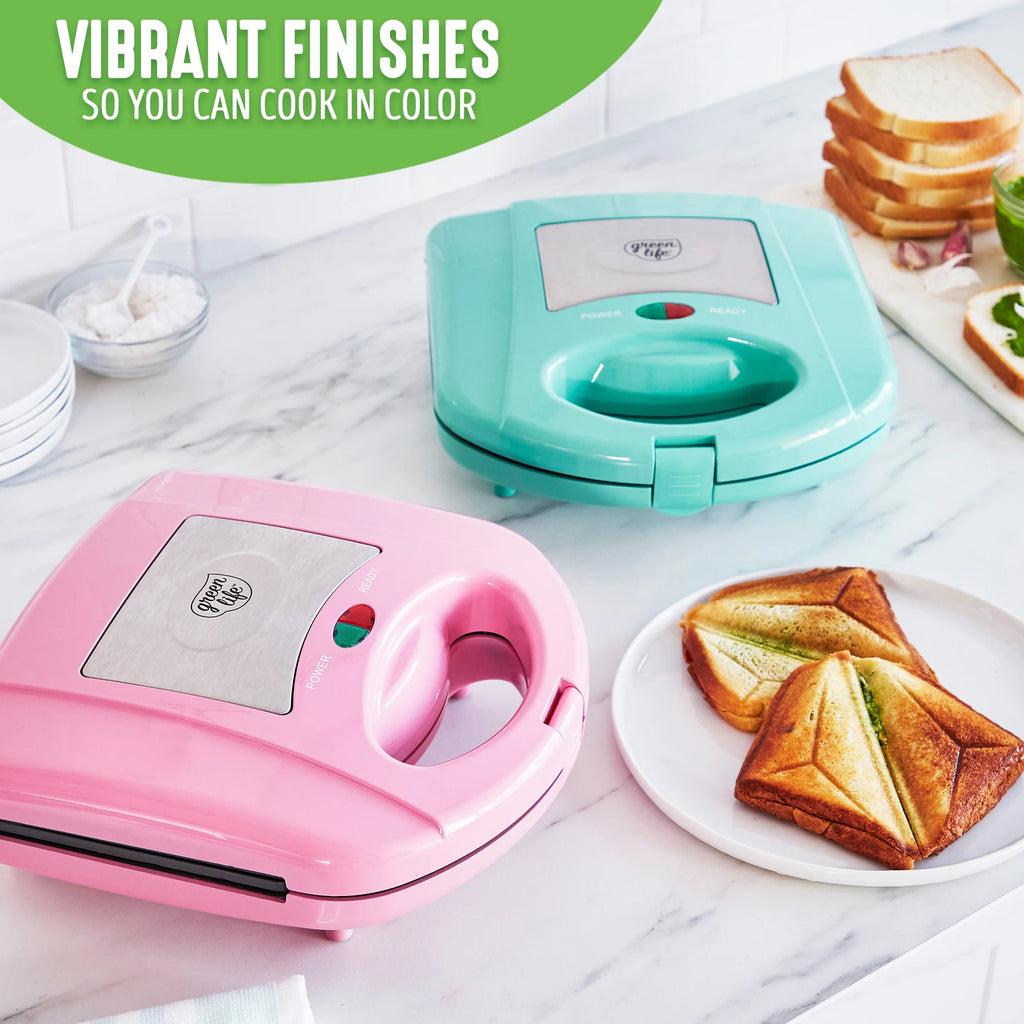 Pink Sandwich and Waffle Maker M3858