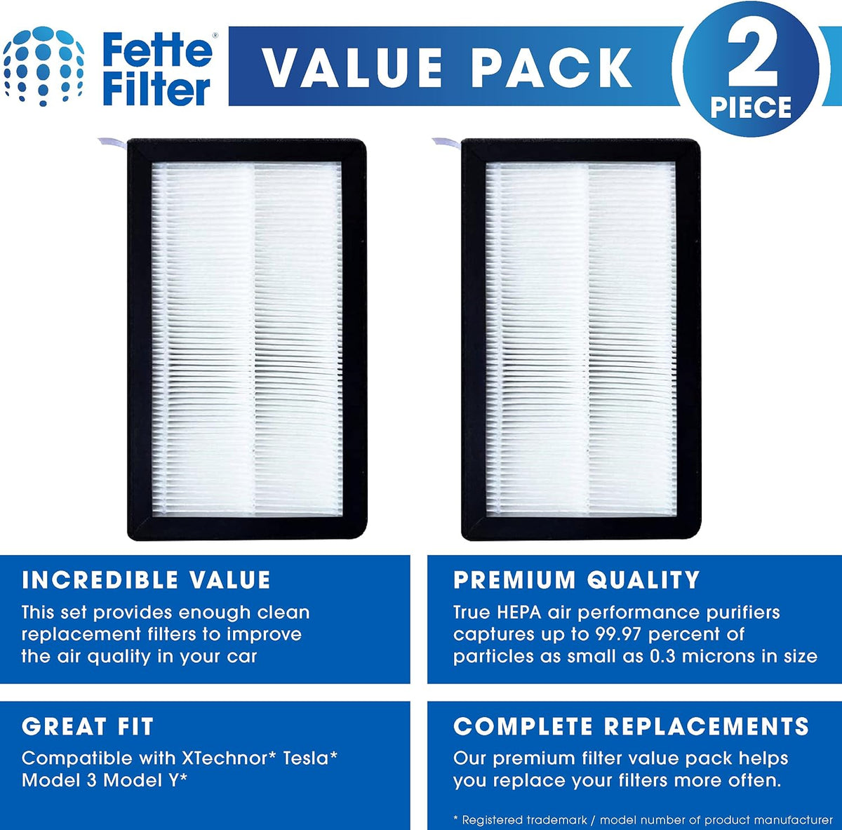 True Hepa Activated Carbon Cabin Air Filter Pack of 2 R790304