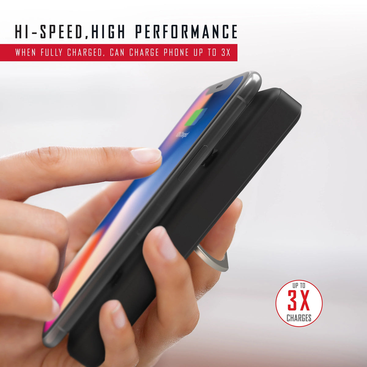 10,000mAh Portable Charger with Wireless Charging, Black K82859