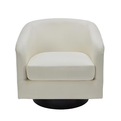 Flax Khaki Fabric Swivel Barrel Accent Chair M9810