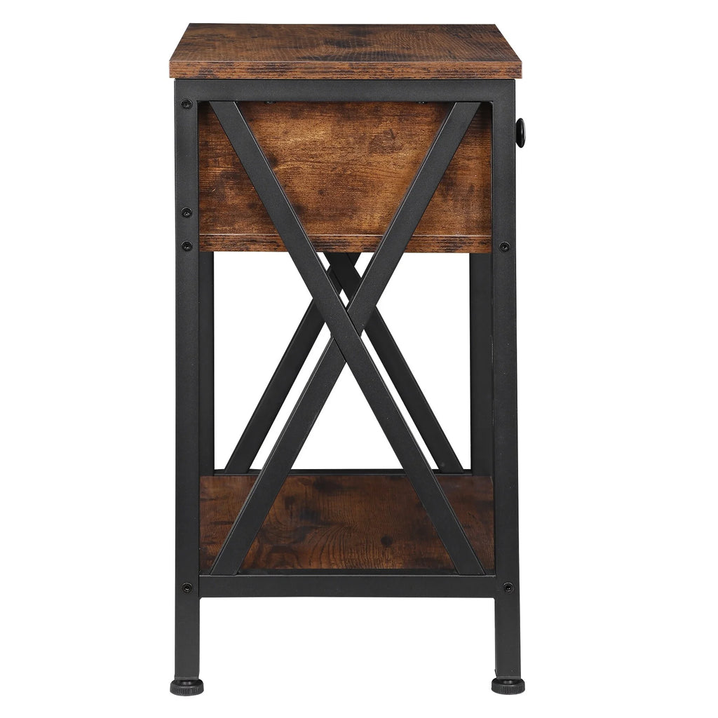 Brown Metal Frame End Table G438353