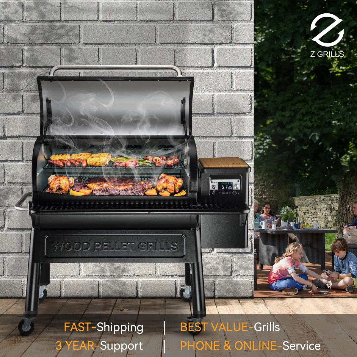Wood Pellet Grill & Smoker with WiFi R380070