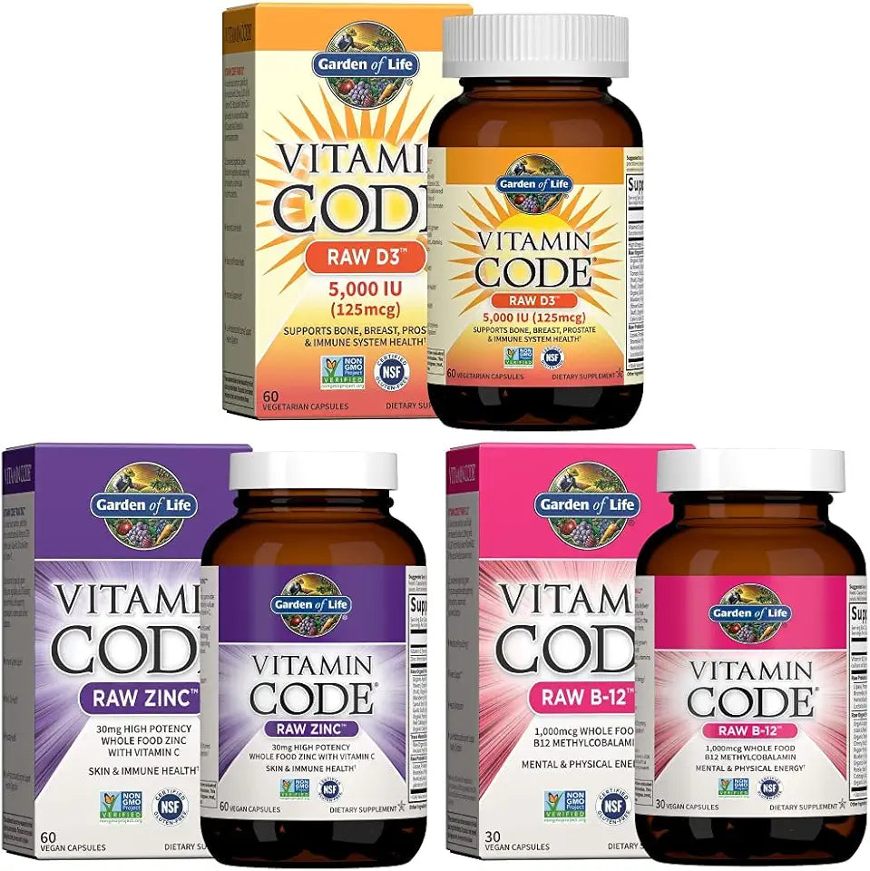Vitamin D, B12, Zinc & Vitamin C Whole Food Supplements M6407