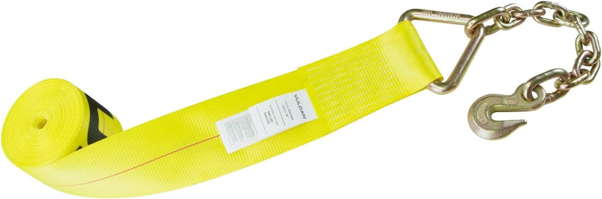 Ratchet Strap with Chain Anchors, 4 Inch x 30 Foot, Classic Yellow F565924