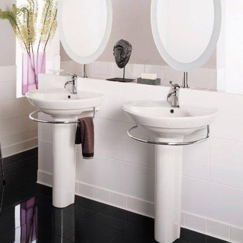 White Pedestal Sink I65185