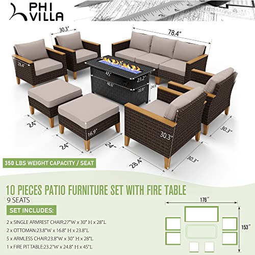 12 Piece Beige Wicker Patio Conversation Sofa Set Q993