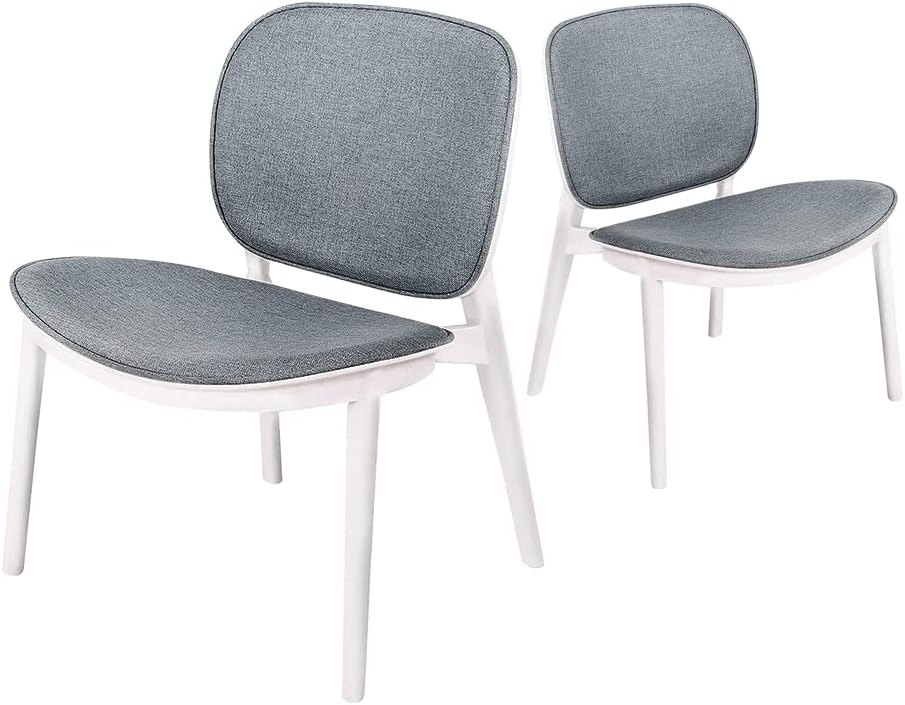 White Armless PP Dining Side Chair Set of 2 Y162596