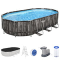 16' x 10' x 42" Rectangular Metal Frame Above Ground Swimming Pool Set with Filter Pump C1850